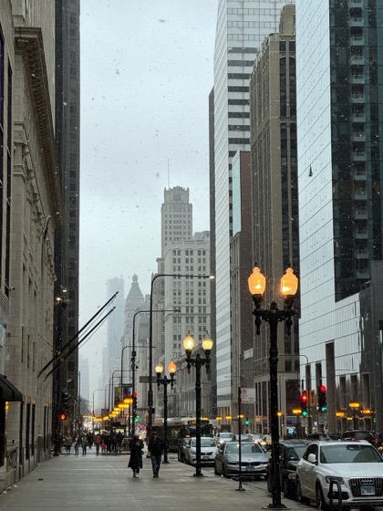 Snow on Michigan Avenue, Chicago